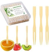 100pcs Bamboo Forks Appetizer Forks,3.5 Inch Charcuterie Food Mini Forks, Disposable Small Wooden...