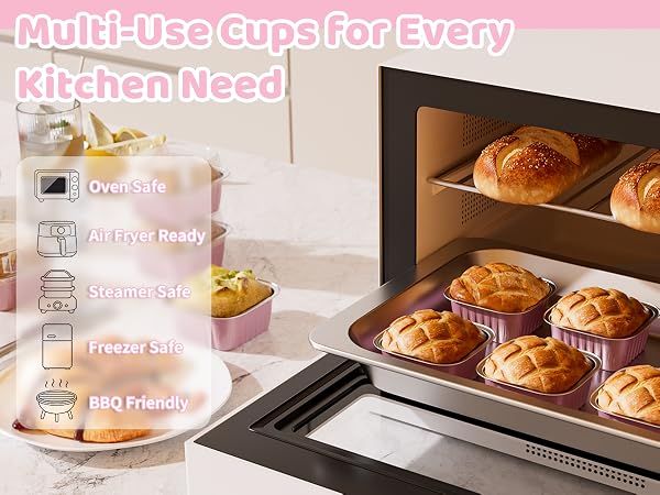 Square Mini Baking Pans with Lids, 3.5x3.5 Inch Mini Cake Tins, Aluminum Foil Baking Cups for Party