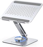 ORICO Adjustable Laptop Stand with 360° Rotating Base– Foldable Aluminum Alloy Laptop Holder for ...
