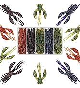 XFISHMAN Crawfish-Lures-Bass-Fishing-Jig-Trailers-Soft Plastic 25/30 pk Shrimp Creature Crawdad B...