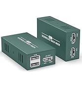 HDMI KVM Extender Over Cat6/7 Up to 50M(165ft), 1080P KVM Extender Over Ethernet with Loop Out Fu...