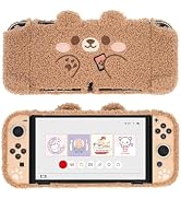 GeekShare Cute Plush Protective Case Cover Compatible with Nintendo Switch OLED Console and Joy C...