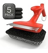 ThermoMaven BBQ Grill Brush Bristle Free - 17" Safe Steam Grill Cleaner Brush with Scraper and 5 ...
