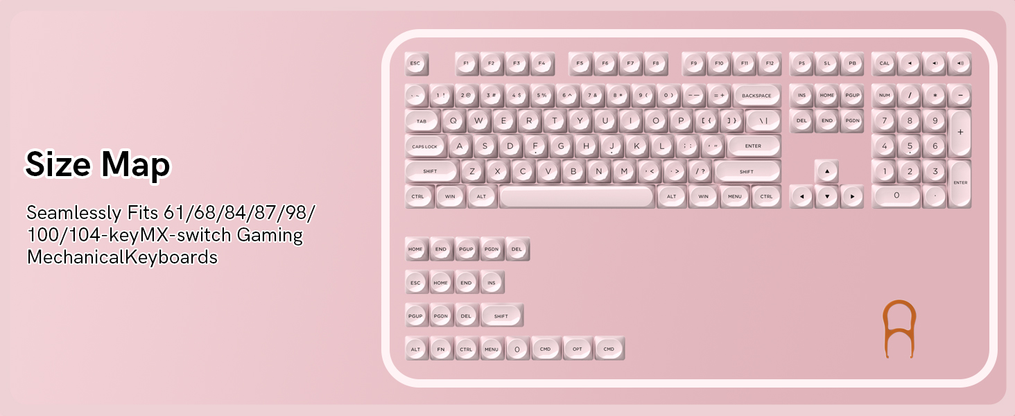 Fits 61/68/84/87/98/100/104-keyMX-switch Gaming Mechanical Keyboards