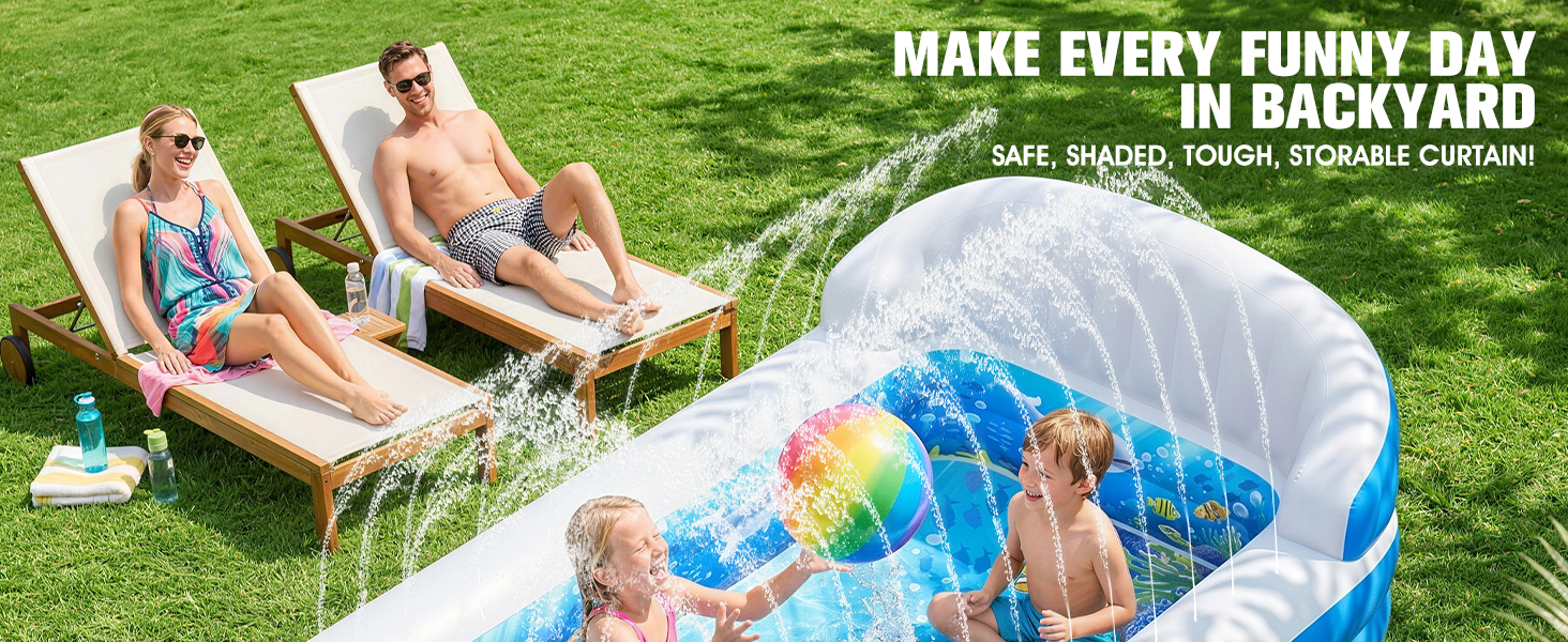 inflatable pool with sprinkler
