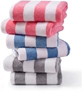 JOYMOOP 6 PCS Large Beach Towel with Storage Bag, 70” x 35.4” Mixed Color Highly Absorbent Cabana...