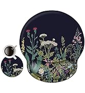 AIMSA Ergonomic Mouse Pad with Wrist Rest Support Gel Memory, Non-Slip PU Base Wrist Rest Pad for...