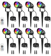 12W RGBW Color Changing Landscape Lights - Low Voltage LED Landscape Lighting, Remote Control Spo...