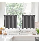 Deconovo Blackout Cafe Curtains 24 Inch Length for Kitchen Living Room | Cafe Curtains for Kitche...