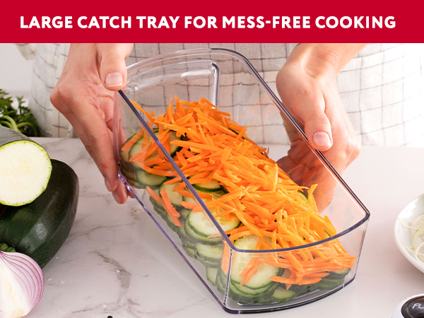Large catch tray for mess-Free cooking