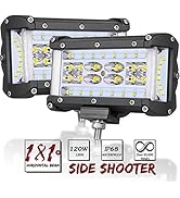 Side Shooter LED Lights, AutoPowerPlus 2pcs 5 inch 120W LED Pods Off Road Driving Fog Light Water...