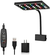 Carefree Fish Aquarium LED Light USB 5V1A RGBW 5730 Timmer 5~10Gal Fish Tank Clip Light 10 Bright...