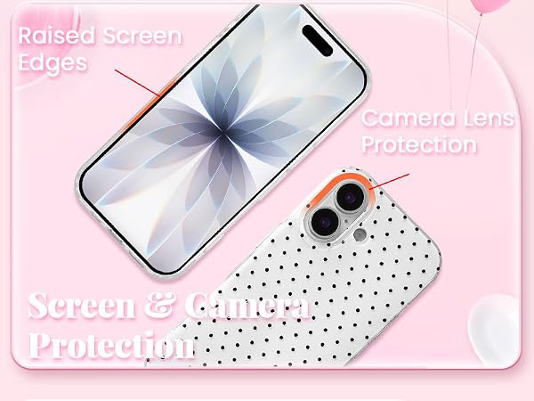 QLTYPRI Cute Polka Dot Shockproof Phone Case
