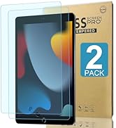 2 Pack Tempered Glass &amp; Blue Light Blocking Screen Protector Film for iPad 10.2’’ Tablet 9th/8th/...