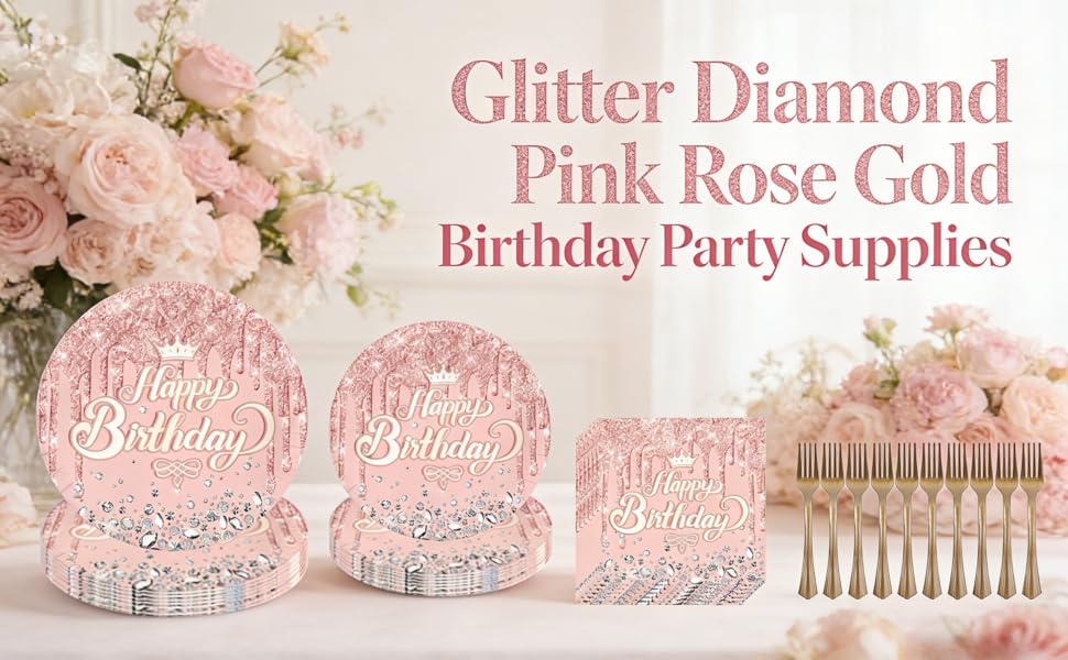 happy birthday plates and napkins set