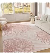 WITSHOCK Pink Rugs for Bedroom Girls: 9x12 Washable Pink Area Rug for Living Room Dining Room Nur...