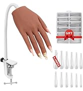 LIONVISON Practice Hand for Acrylic Nails, Silicone Nail Hand Practice, Flexible Fingers Fake Tra...