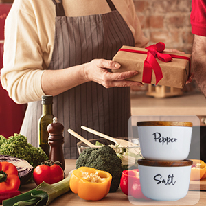 salt and pepper bowls with lid