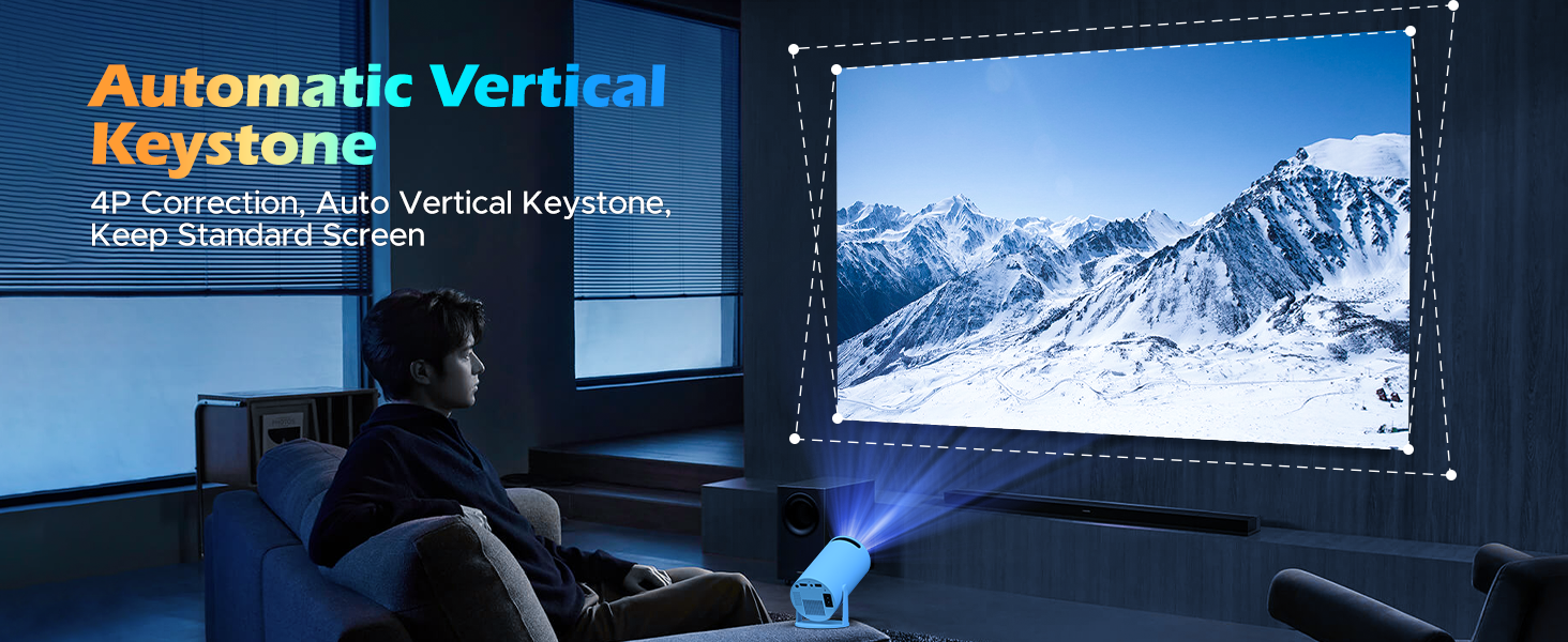 270° Rotation Automatic Vertical Keystone Correction