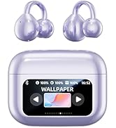 Piluyaa Clip-on Earbuds, Open Ear Earbuds with LCD Touchscreen Wireless Bluetooth 5.4, Lightweigh...