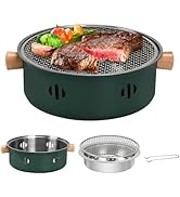 BSDLZCH Portable Charcoal Barbecue Grill, 1pc Mini BBQ Grill Multifunctional Charcoal Grill Smoke...