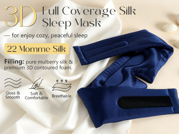 Smooth silk surface reduces friction, prevents eye wrinkles and skin aging.