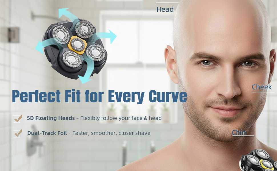 Floating shaver heads