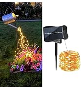 ZNYCYE Solar Waterfall Fairy Bunch Lights Outdoor Waterproof 200LEDs, 8 Modes Fairy Light, Solar ...
