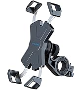 visnfa New Bike Phone Mount with Stainless Steel Clamp Arms Anti Shake and Stable 360° Rotation B...