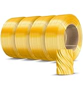 SUNLU 500g Silk PLA Filament Refill, Silk PLA Plus Refill 4 Packs, No-Spool 3D Printer Silk Filam...