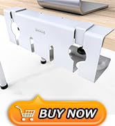 NODOCA No Drill Under Desk Cable Management Tray, 17'' Wire Management, Punch-Free Clamp on, Meta...