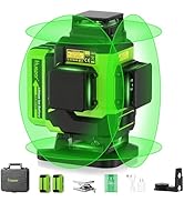 Huepar Laser Level 360 Self Leveling, Rechargeable Green Laser 4x360° Cross Line Lazer Leveler 4D...