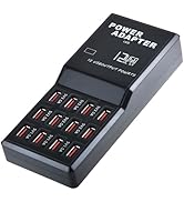 60W USB Charging Station for Multiple Devices, 12-Port Multi USB Charger Hub, Fast Charging Dock ...