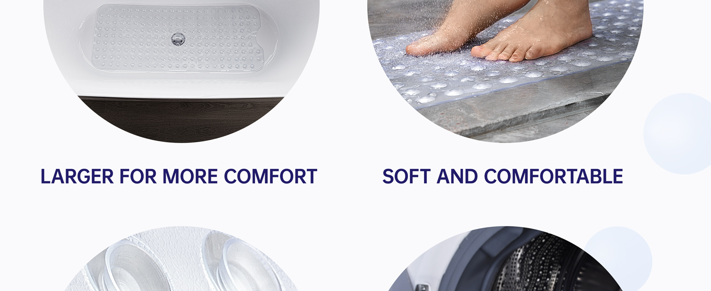 shower safety bath bathtub mat tub bath plastic extra large suction cup soft resistant