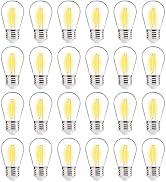 ALAMPEVER 24-Pack Outdoor Light Bulbs, S14 Shatterproof Replacement Bulbs for Outdoor String Ligh...