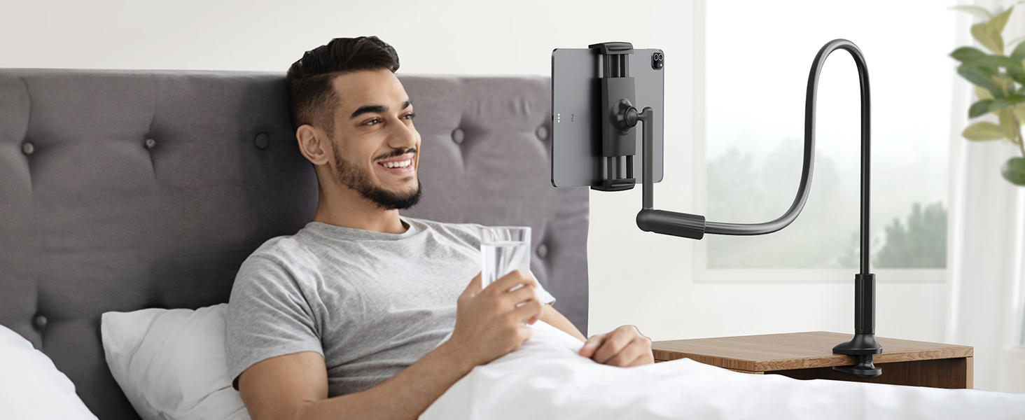 Gooseneck tablet holder for bed kindle holder for reading in bed kindle stand iPad holder