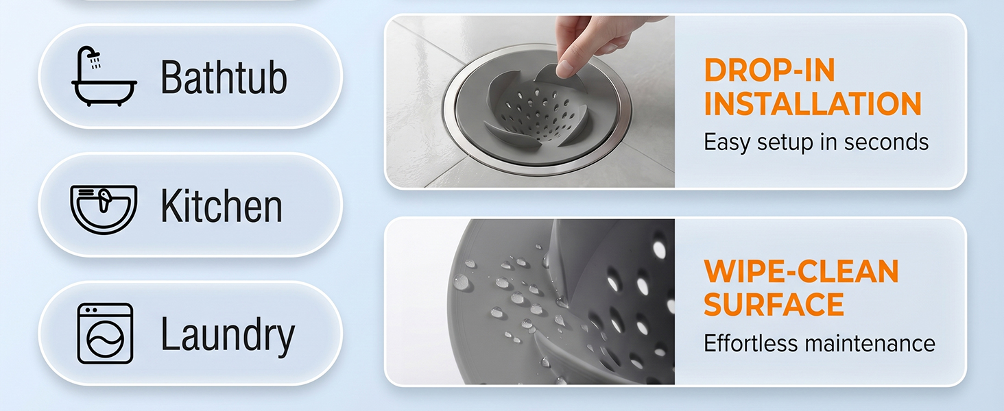 4 Pack Sink Drain Strainer Set