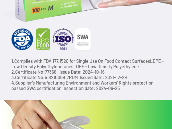  food safe; food grade gloves