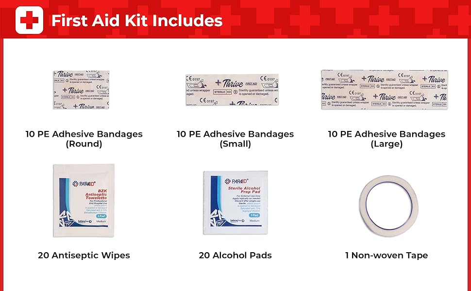 Thrive Mini First Aid Kit Travel Size (66 Piece) 