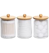 Tbestmax 10 Oz Cotton Swab/Ball/Pad Holder, Qtip Apothecary Jar, Clear Bathroom Containers Dispen...
