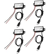 4-Pcs DC 12V/24V to 5V USB C Step Down Converter,Aideepen 3A 24W Type-C Output Charging Module Wa...