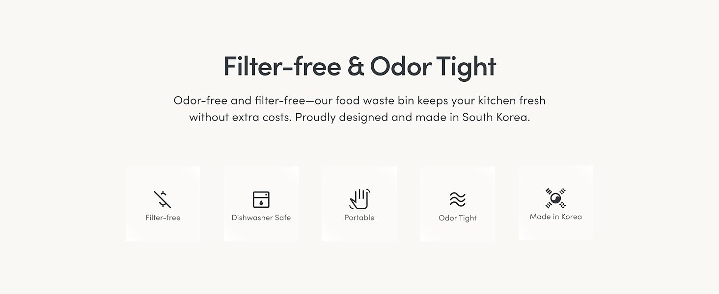 Countertop Food Waste Bin Kitchen Compost Bucket