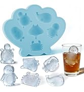 Fu Store Ice Cube Tray Shell Silicone Ice Cube Trays with Cute Marine Life Shapes Cubes Easy to R...