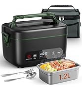 Cordless Electric Lunch Box, 1.2L Battery Powered Heated Lunch Box – 100W, 24000mAh Rechargeable ...