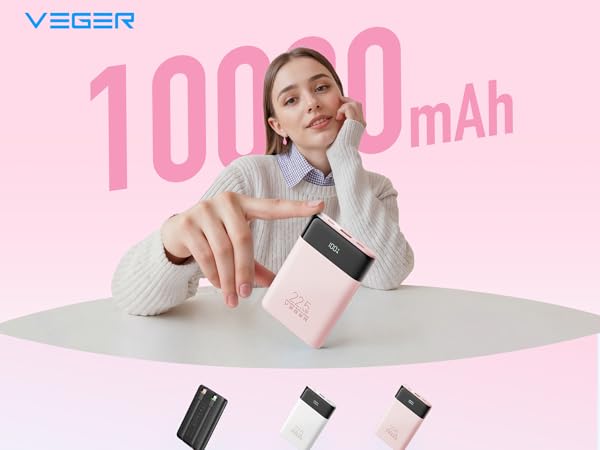 Compact Slim Power Bank, 22.5W Fast Charging, Airline Approved battery backup, 4 Outputs,3 Inputs!