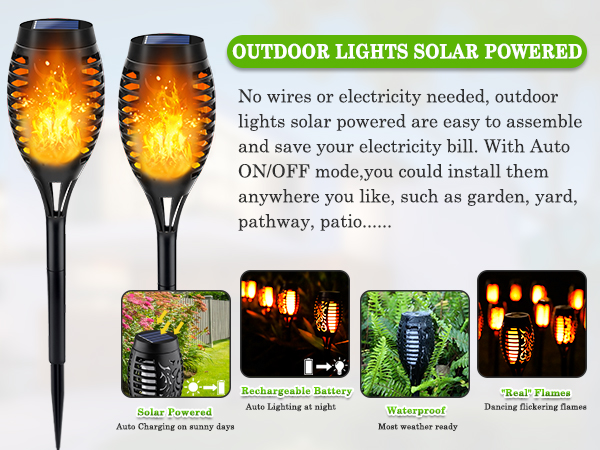Solar Powered Outdoor Lights for Yard
