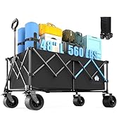 Homebetta XL Collapsible Wagon Cart,48" Heavy Duty Collapsible Utility Wagon with All-Terrain Big...