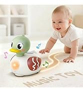 iPlay, iLearn Baby Musical Duck Toy, Infant Tummy Time Crawling Toy, Toddler Music Duck W/Light S...