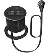 Desktop Power Grommet with 20W USB C Fast Charging, 3 inch Flush-Mount Recessed Power Strip for D...