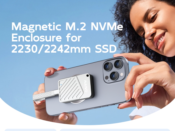 magnetic pcie nvme 2230/2242mm ssd enclosure M.2 nvmw hard drive reader case usb3.2gen2*1 adapter